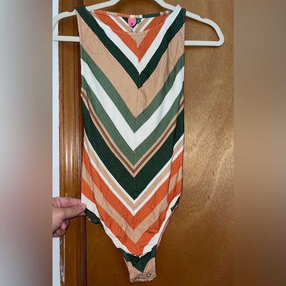 NEW! FARM RIO x ANTHROPOLOGIE CHEVRON STRIPED BODYSUIT ⭐️HOST PICK!⭐️